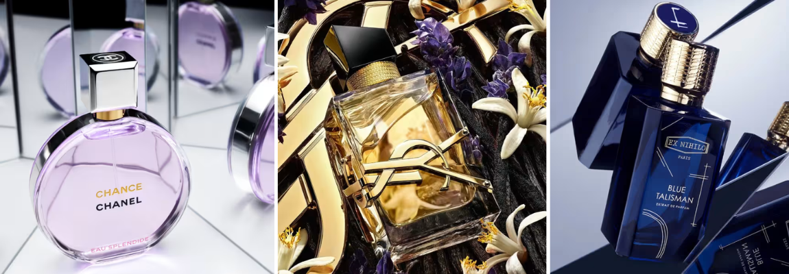Three examples of fragrances.