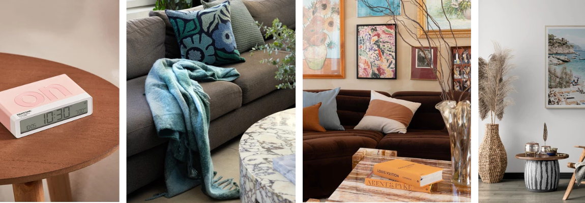 Collage of home interior and décor examples.