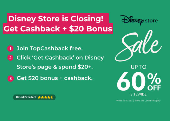 Get cashback on Disney Store  (& 1,500+ more brands)